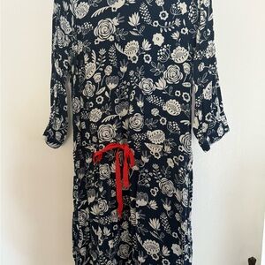 Hatley Navy and White Floral Midi Dress